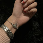 Minibas relief silver bracelet