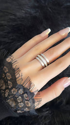 Crystal row ring