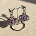 Purple orb earrings