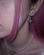 Purple orb earrings