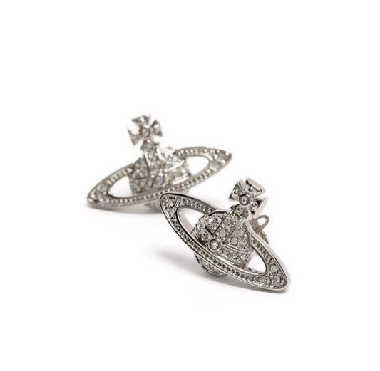 Minibas relief silver earrings