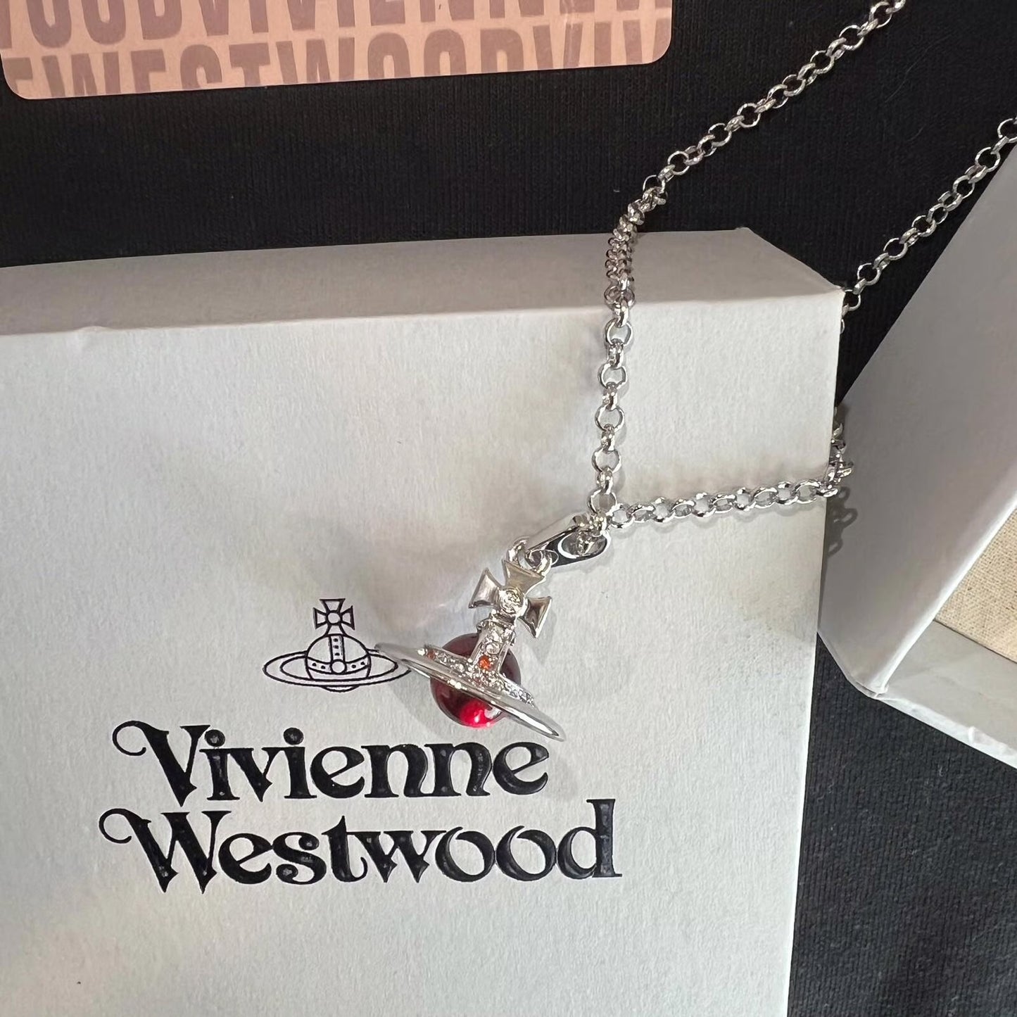 Red orb necklace 10 mm