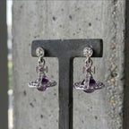 Purple orb earrings