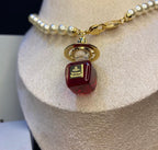 Solid parfum bottle red wine