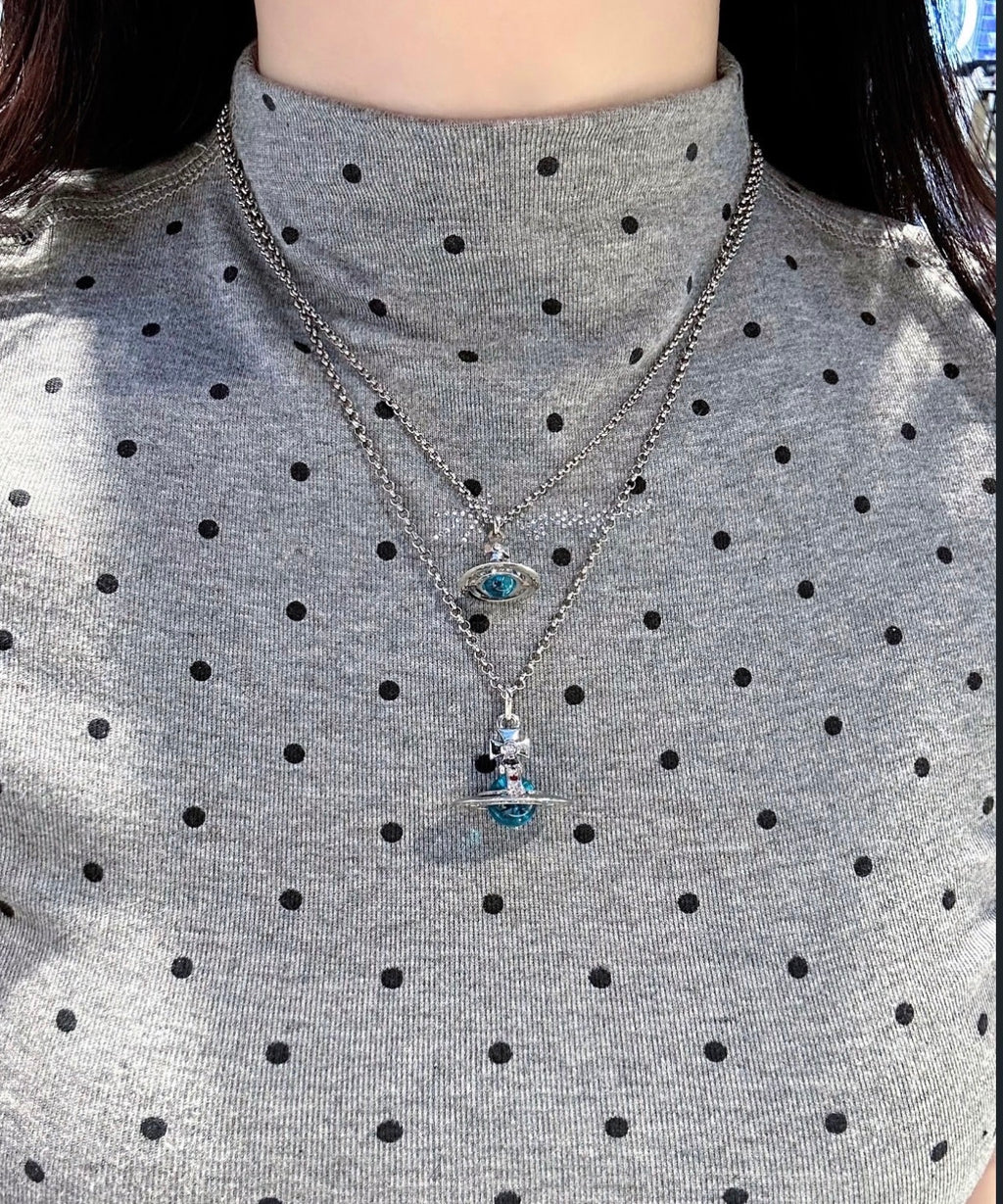 Blue orb necklace 10 mm