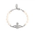 Minibas relief silver pearl bracelet