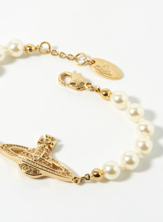 Minibas relief gold pearl bracelet