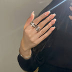 Crystal row ring
