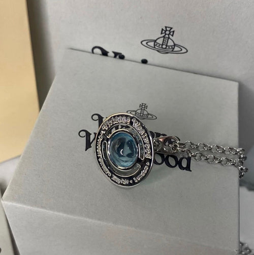 Blue orb necklace 10 mm