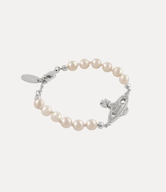 Minibas relief silver pearl bracelet