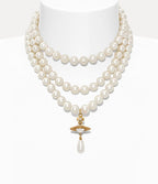 Three row pearl choker