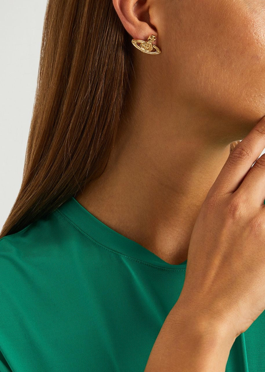 Minibas relief gold earrings